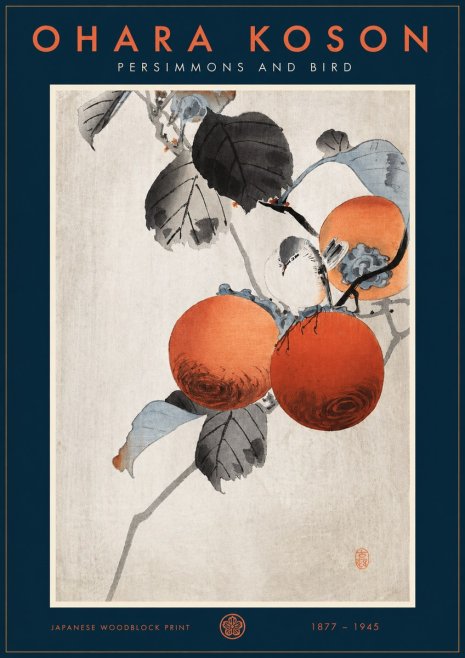 Ohara Koson Persimmons and Bird No2 - Plakat