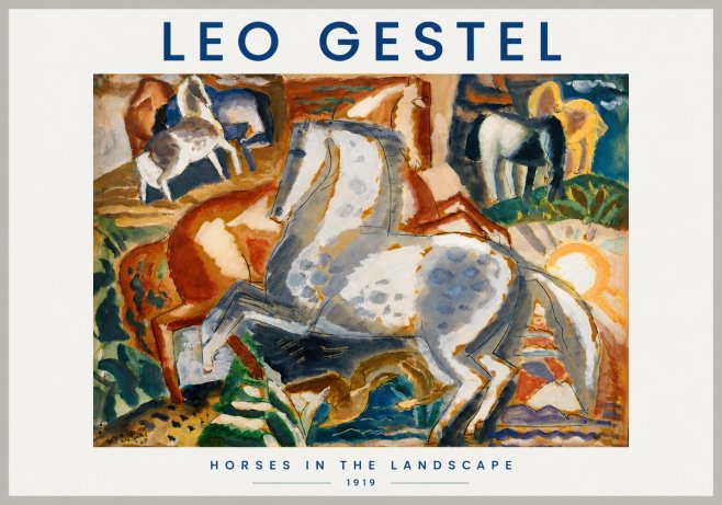 Leo Gestel Horses in the Landscape No3 - Plakat