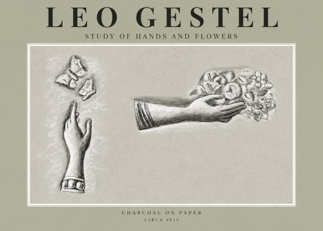 Leo Gestel Study of Hands and Flowers No2 - Plakat