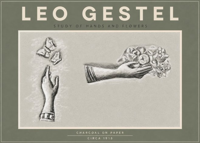 Leo Gestel Study of Hands and Flowers No5 - Plakat