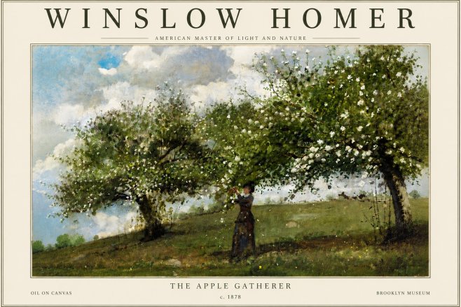 Winslow Homer The Apple Gatherer No6 - Plakat
