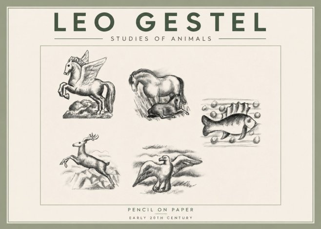 Leo Gestel Studies of Animals No3 - Plakat