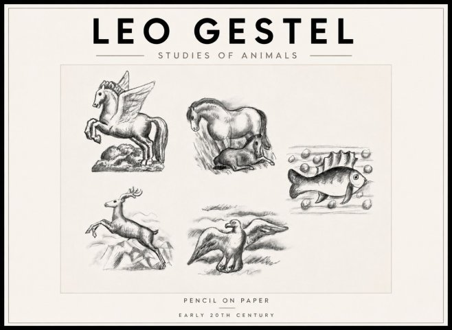 Leo Gestel Studies of Animals No6 - Plakat