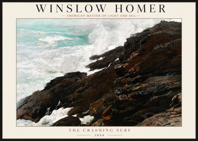 Winslow Homer The Crashing Surf No6 - Plakat