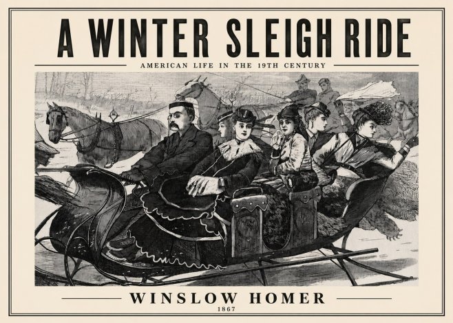 Winslow Homer A Winter Sleigh Ride - American Life in the 19Th Century No2 - Plakat