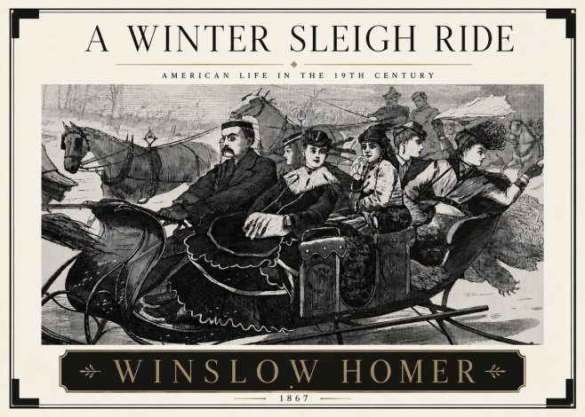 Winslow Homer A Winter Sleigh Ride - American Life in the 19Th Century No5 - Plakat