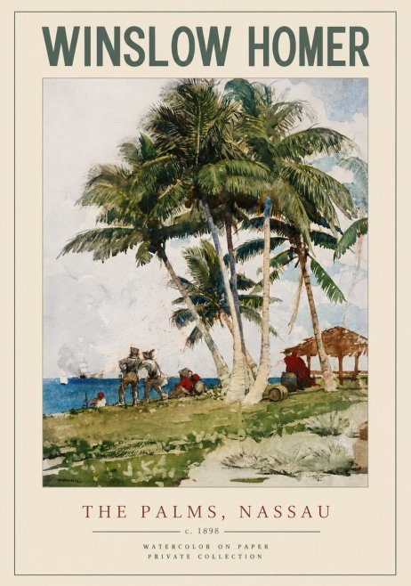 Winslow Homer The Palms, Nassau No2 - Plakat