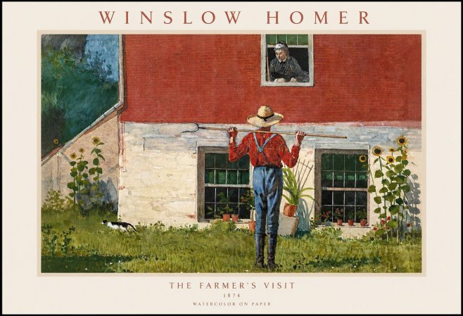 Winslow Homer Farmer with Hoe No2 - Plakat