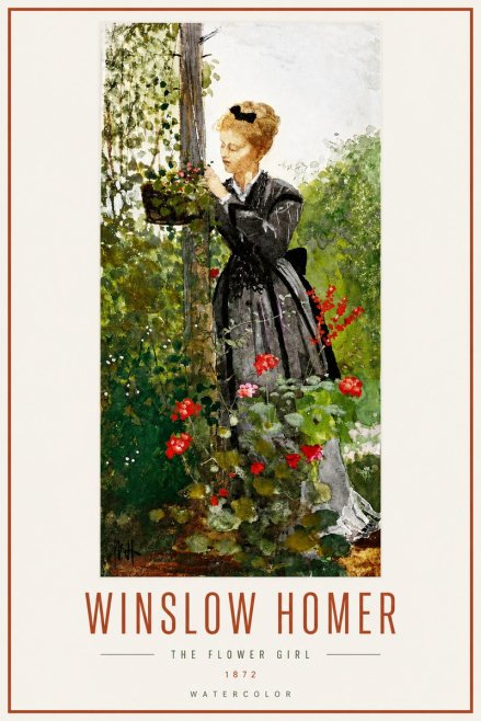 Winslow Homer The Flower Girl No3 - Plakat