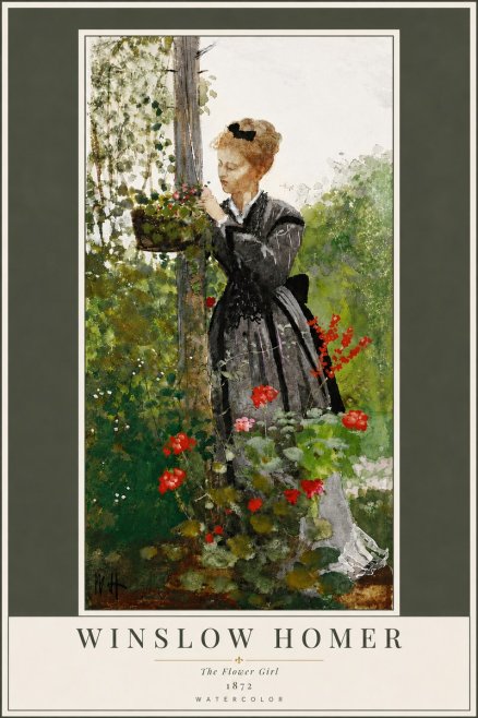 Winslow Homer The Flower Girl No6 - Plakat
