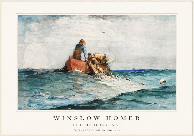 Winslow Homer The Herring Net No1 - Plakat