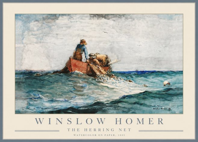 Winslow Homer The Herring Net II No5 - Plakat