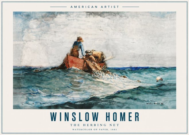 Winslow Homer The Herring Net No6 - Plakat