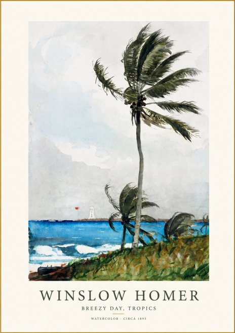 Winslow Homer Breezy Day, Tropics No1 - Plakat