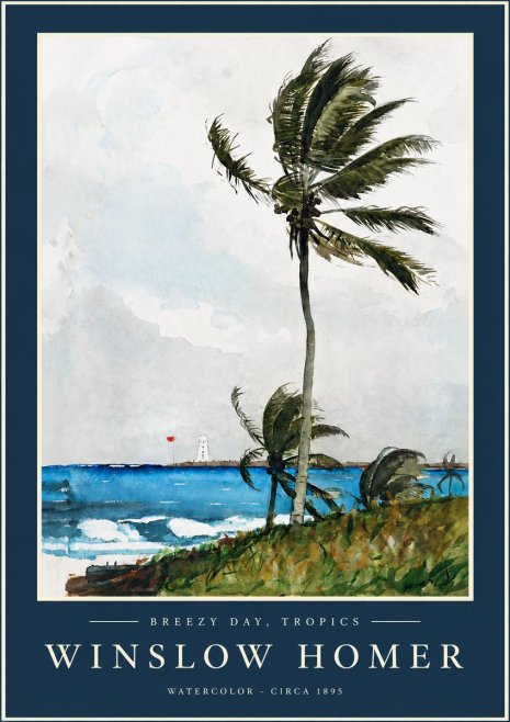Winslow Homer Breezy Day, Tropics No2 - Plakat