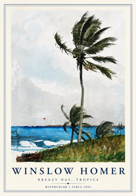 Winslow Homer Breezy Day, Tropics No4 - Plakat