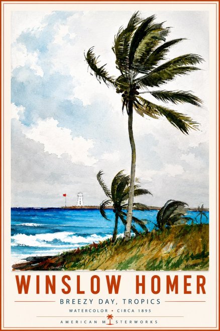 Winslow Homer Breezy Day, Tropics No6 - Plakat