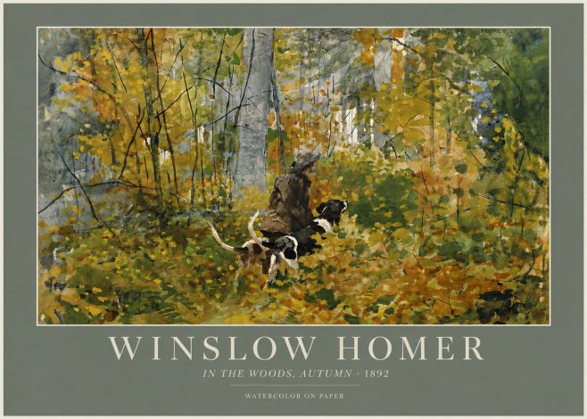 Winslow Homer In the Woods, Autumn No4 - Plakat