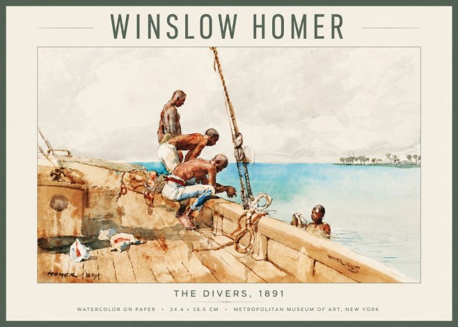Winslow Homer The Divers (1891) No4 - Plakat
