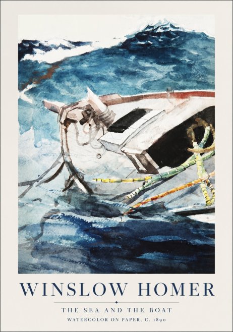 Winslow Homer The Sea and the Boat No1 - Plakat