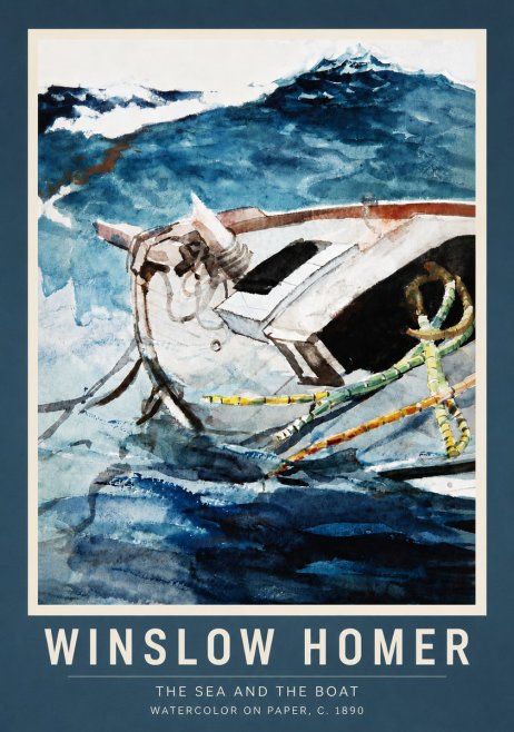 Winslow Homer The Sea and the Boat No6 - Plakat