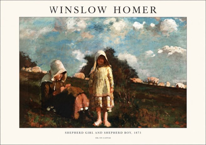 Winslow Homer Shepherd Girl and Shepherd Boy, 1873 No1 - Plakat
