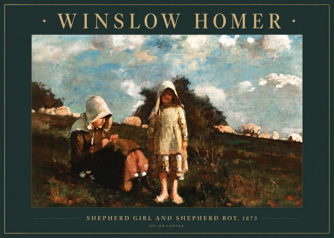 Winslow Homer Shepherd Girl and Shepherd Boy, 1873 No2 - Plakat