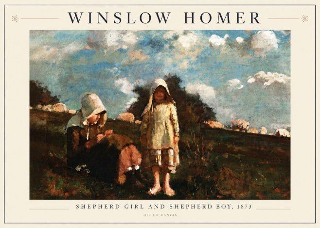Winslow Homer Shepherd Girl and Shepherd Boy, 1873 No3 - Plakat