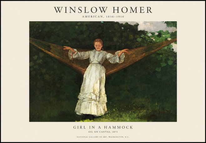 Winslow Homer Girl in a Hammock No1 - Plakat