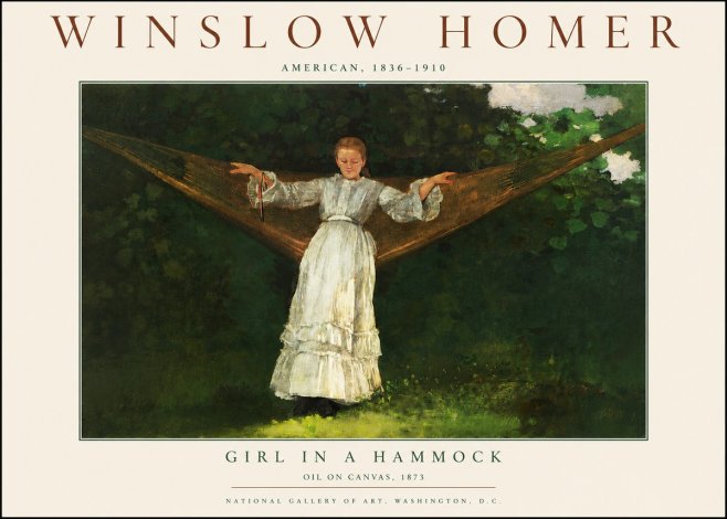 Winslow Homer Girl in a Hammock No3 - Plakat