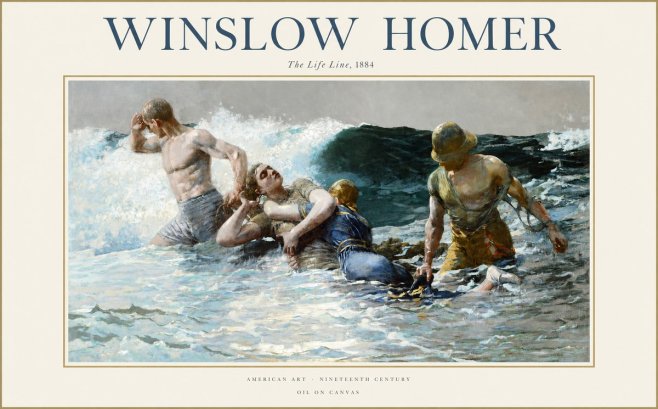 Winslow Homer The Life Line No1 - Plakat