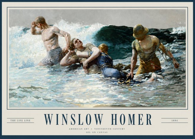 Winslow Homer The Life Line No2 - Plakat
