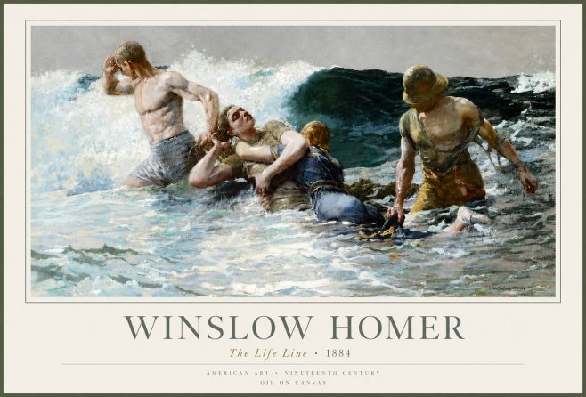 Winslow Homer The Life Line No3 - Plakat