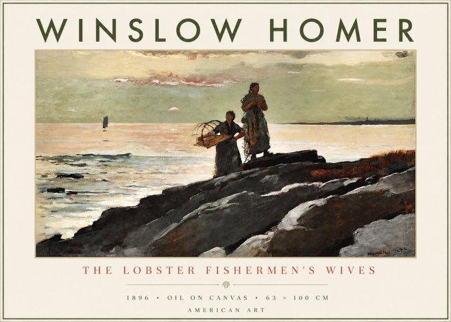 Winslow Homer The Lobster Fishermen's Wives No2 - Plakat