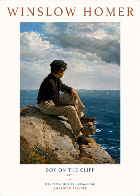 Winslow Homer Boy on the Cliff No3 - Plakat