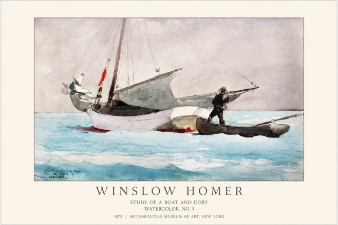 Winslow Homer Study of a Boat and Dory Watercolor, No. 3 No1 - Plakat