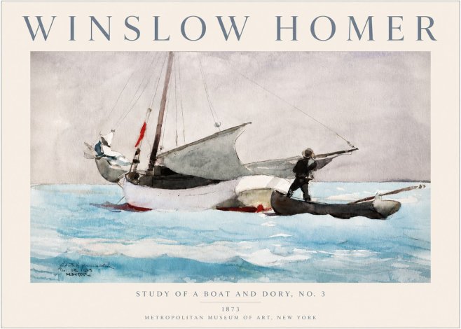 Winslow Homer Study of a Boat and Dory Watercolor, No. 3 No3 - Plakat