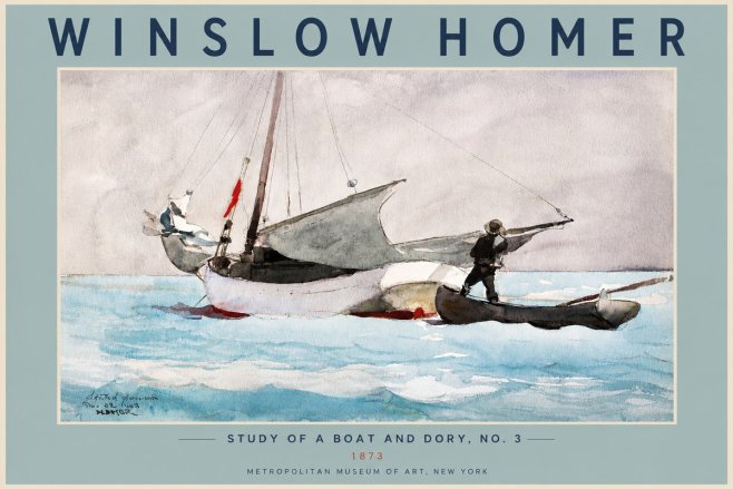 Winslow Homer Study of a Boat and Dory Watercolor, No. 3 No5 - Plakat