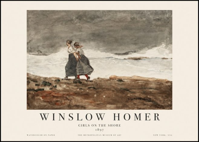 Winslow Homer Girls on the Shore No1 - Plakat