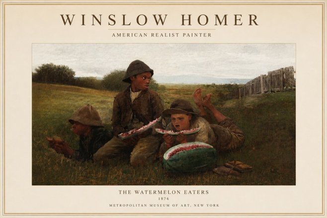 Winslow Homer The Watermelon Eaters No1 - Plakat