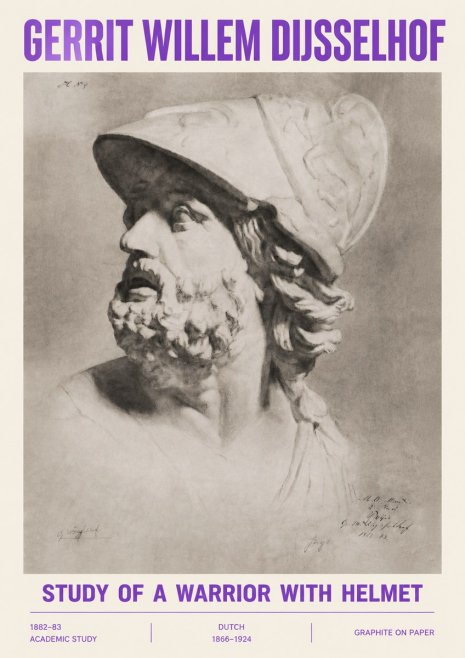 Gerrit Willem Dijsselhof Study of a Warrior with Helmet No4 - Plakat