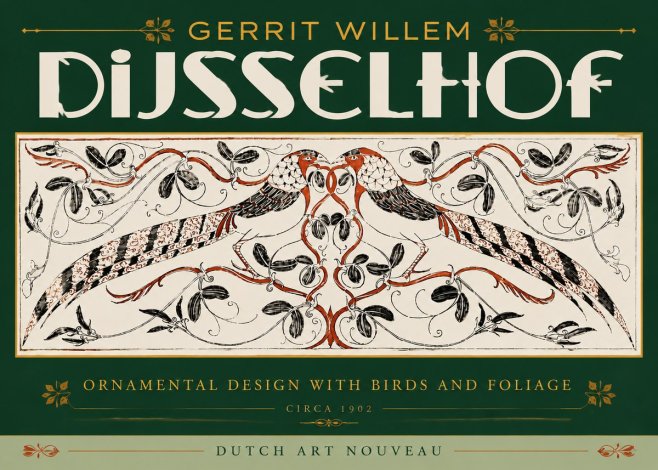Gerrit Willem Dijsselhof Ornamental Design with Birds and Foliage No6 - Plakat