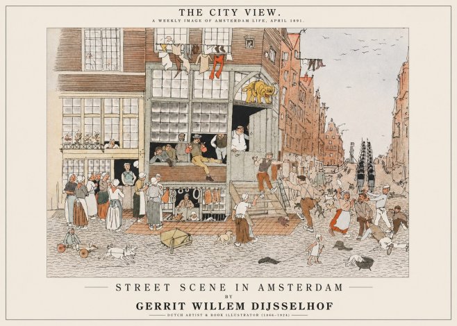 Gerrit Willem Dijsselhof Street Scene in Amsterdam No1 - Plakat