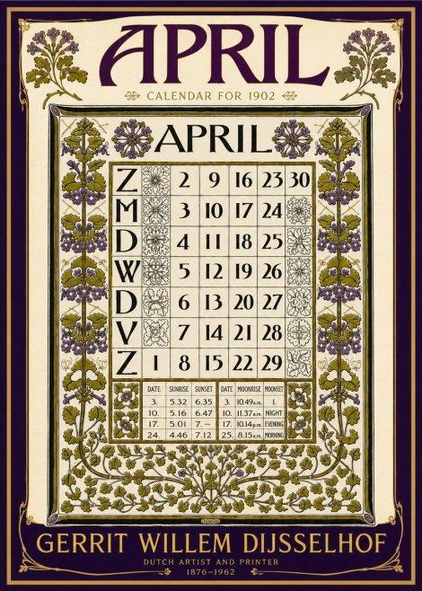 Gerrit Willem Dijsselhof April No6 - Plakat