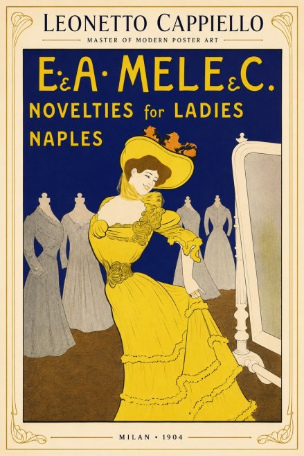 Leonetto Cappiello E.&a. Mele & C. Novelties for Ladies Naples No3 - Plakat