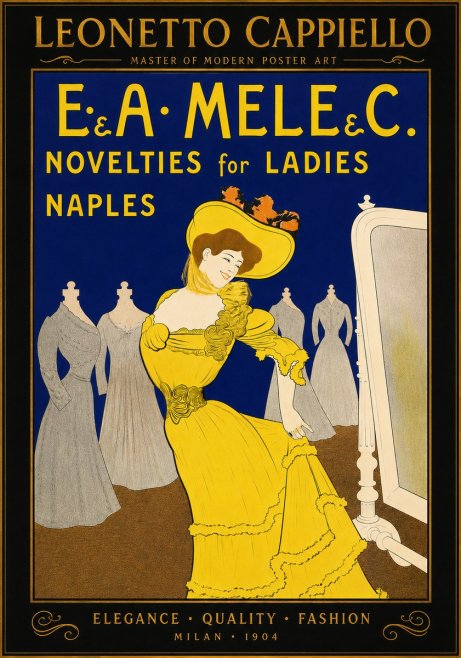Leonetto Cappiello E.&a. Mele & C. Novelties for Ladies Naples No6 - Plakat