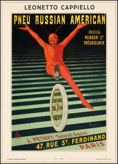 Leonetto Cappiello Pneu Russian American No1 - Plakat