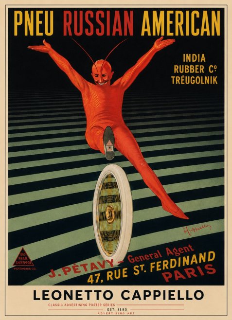Leonetto Cappiello Pneu Russian American No4 - Plakat