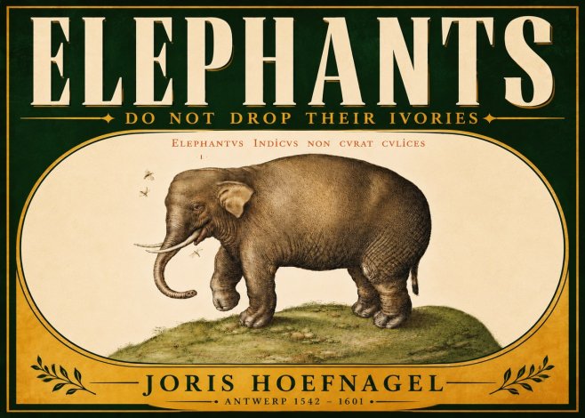 Joris Hoefnagel Elephant Does Not Drop Its Ivories No6 - Plakat