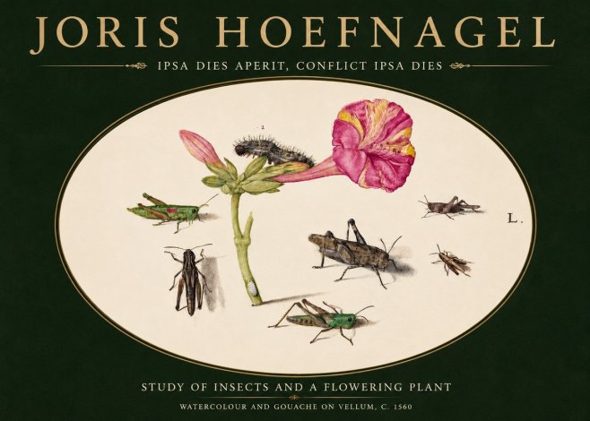 Joris Hoefnagel Study of Insects and a Flowering Plant No3 - Plakat